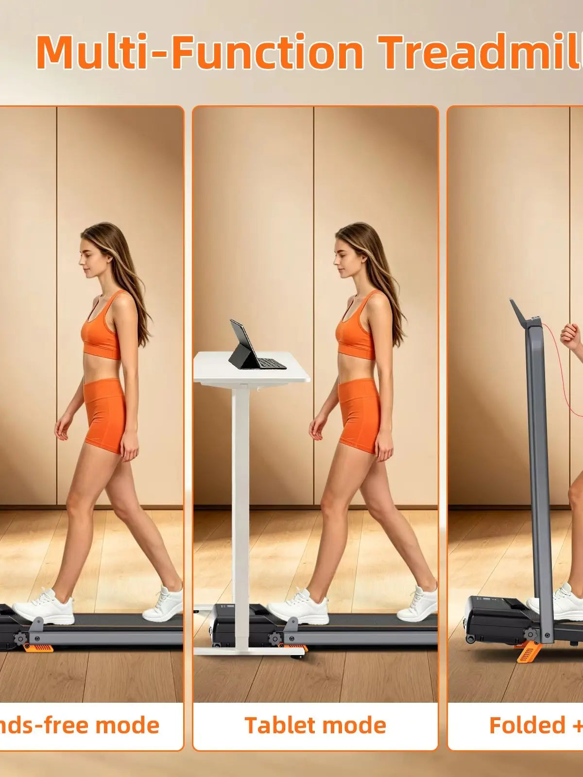Foldable Electric Treadmill With Manual Incline For Quiet Home Workouts