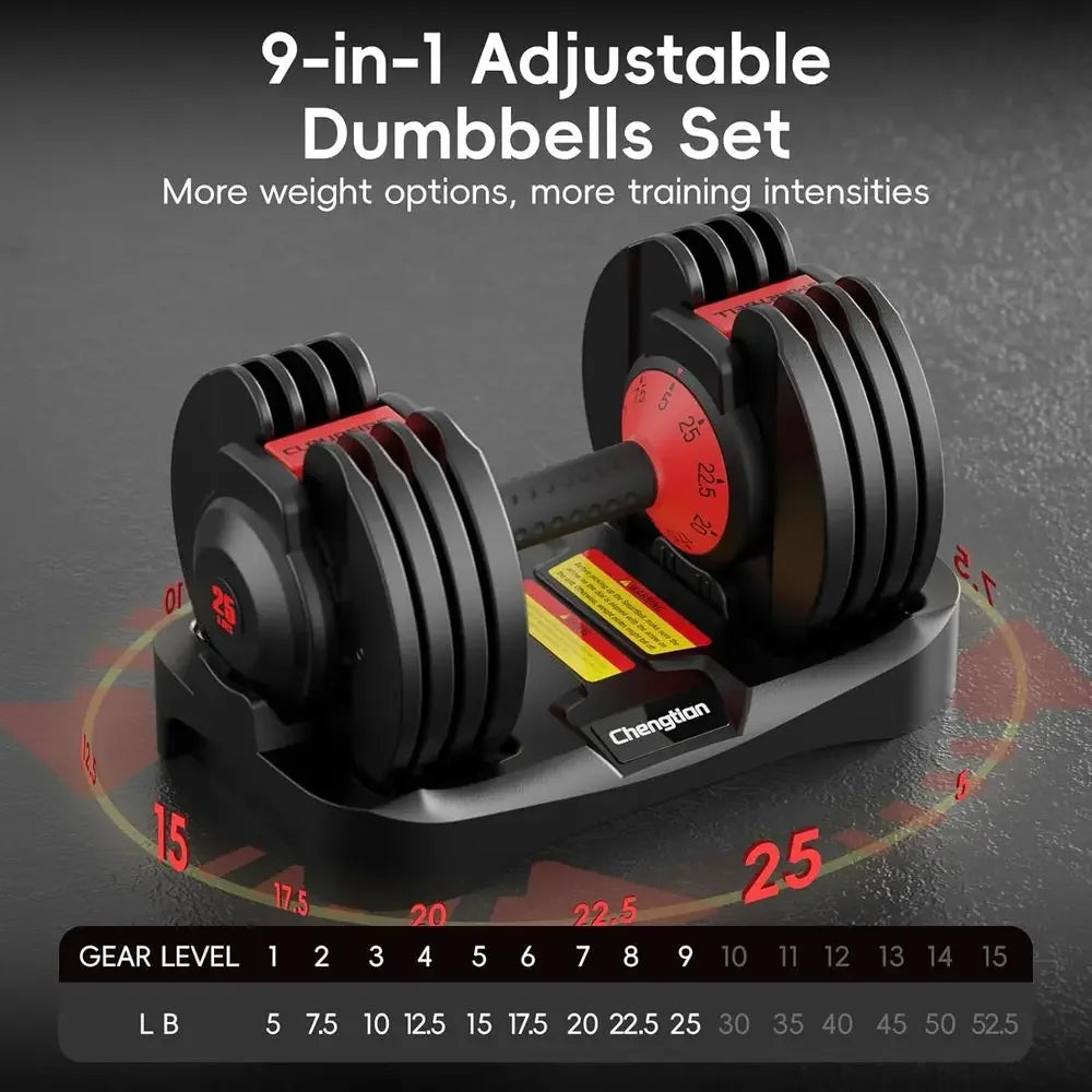 Adjustable Dumbbells With Quick Lock System For Home Workouts