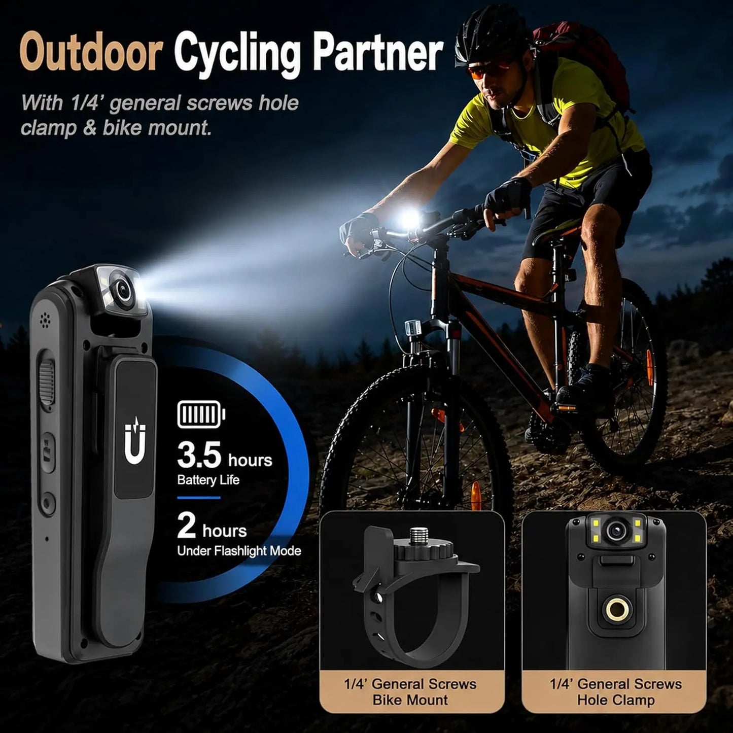 Wearable Mini Body Camera With 128GB Storage And Magnetic Clip Hands Free POV