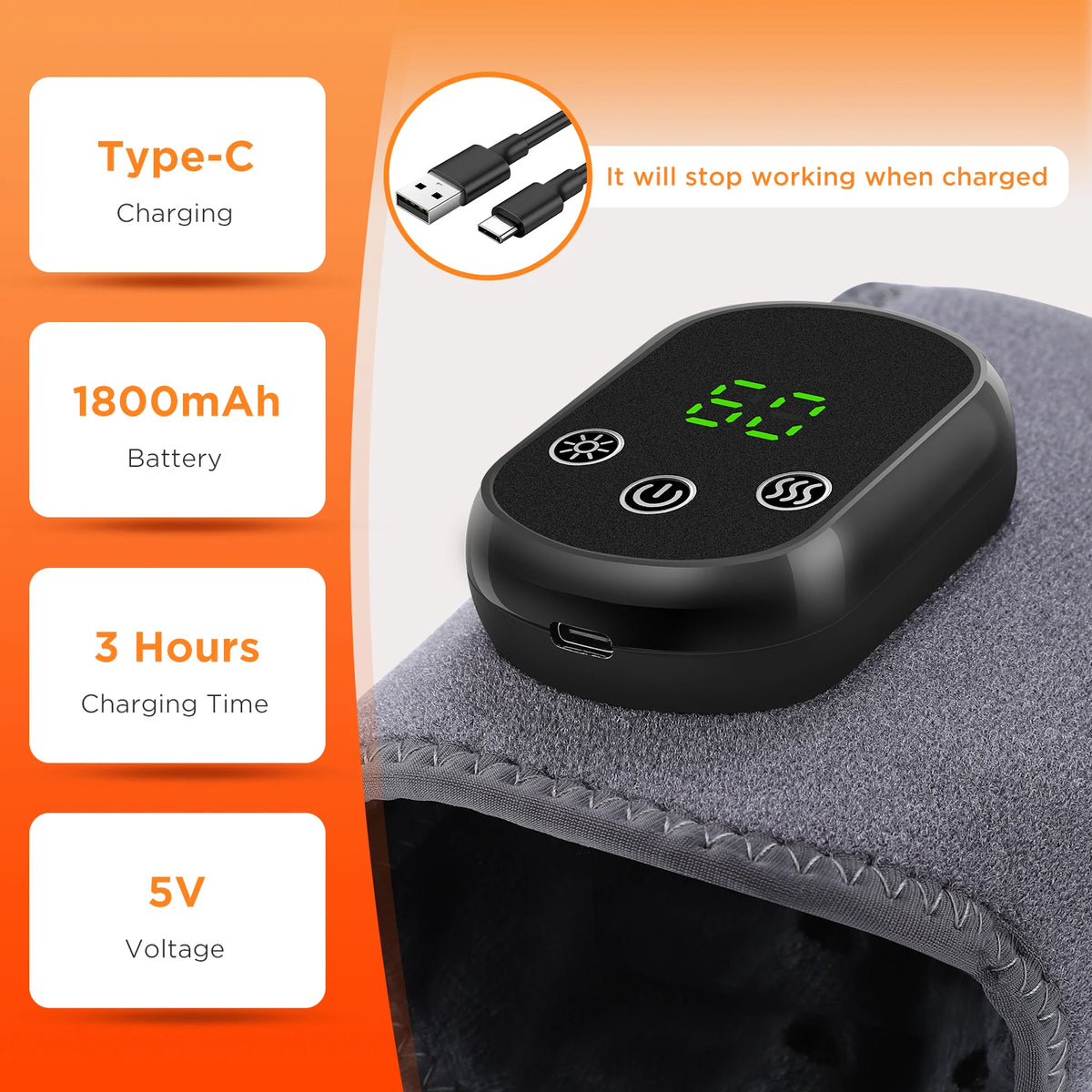 Hailicare Rechargeable Heated Ankle Brace With Vibration Support