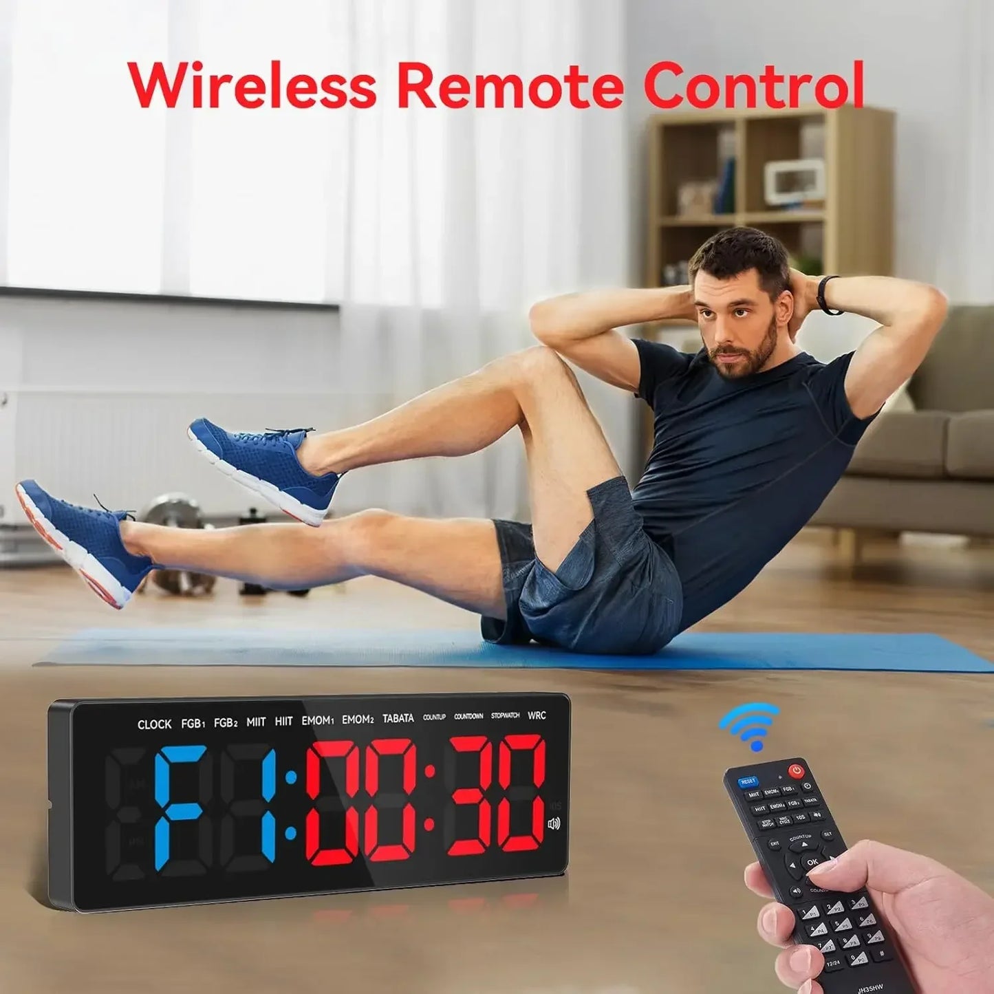 SeeSii Gym Timer LED Display Wall Clock For Interval Workouts