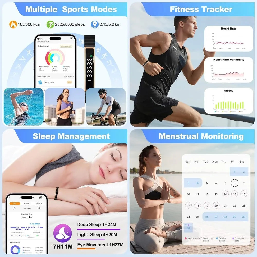 Wearable Fitness Tracker With Sleep And Heart Rate Monitor HRV