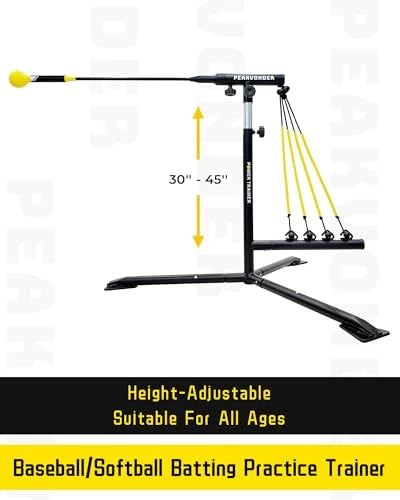 Baseball Softball Training Equipment,Baseball Softabll Hitting Trainer,Baseball Swing Trainer with 4 Power Bands, Improve Hand-Eye Coordination, Swing Mechanics, and Hitting Performance