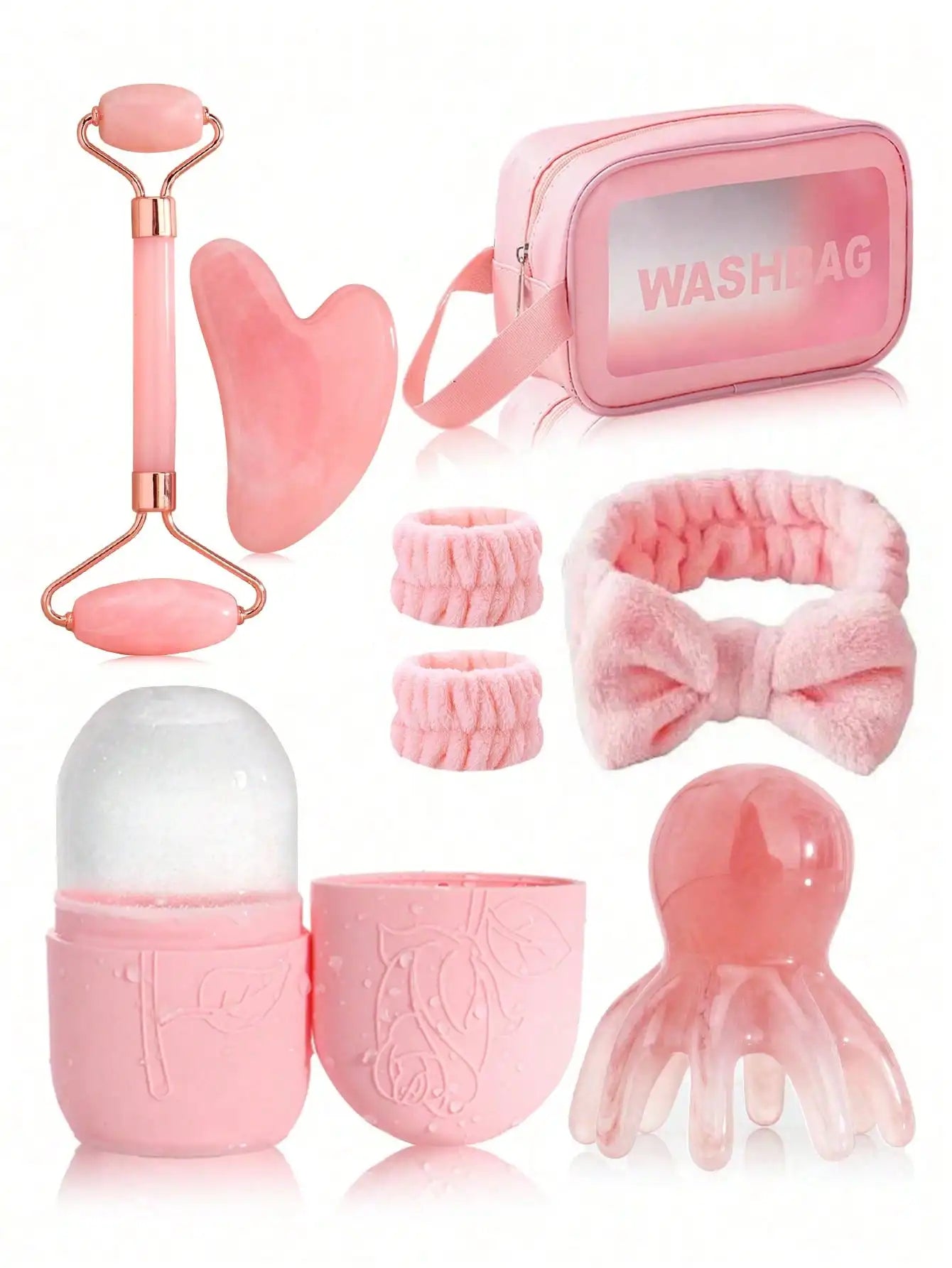 Facial Massage Tool Set Includes Roller Stick Ice Gel Pack