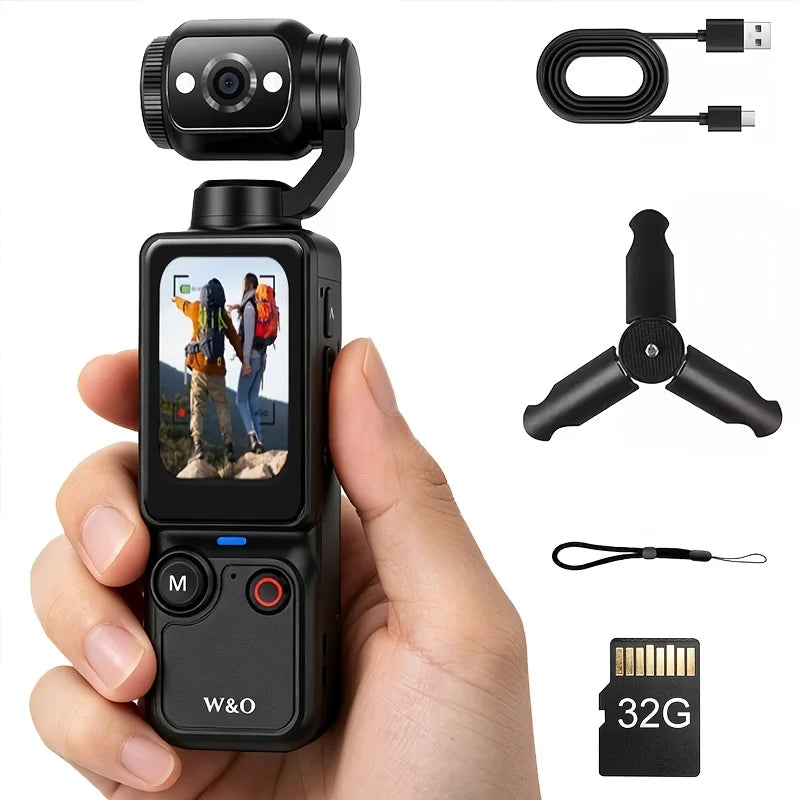 W&O Ultra HD 4K Sports Camcorder With Anti-Shock Stabilization