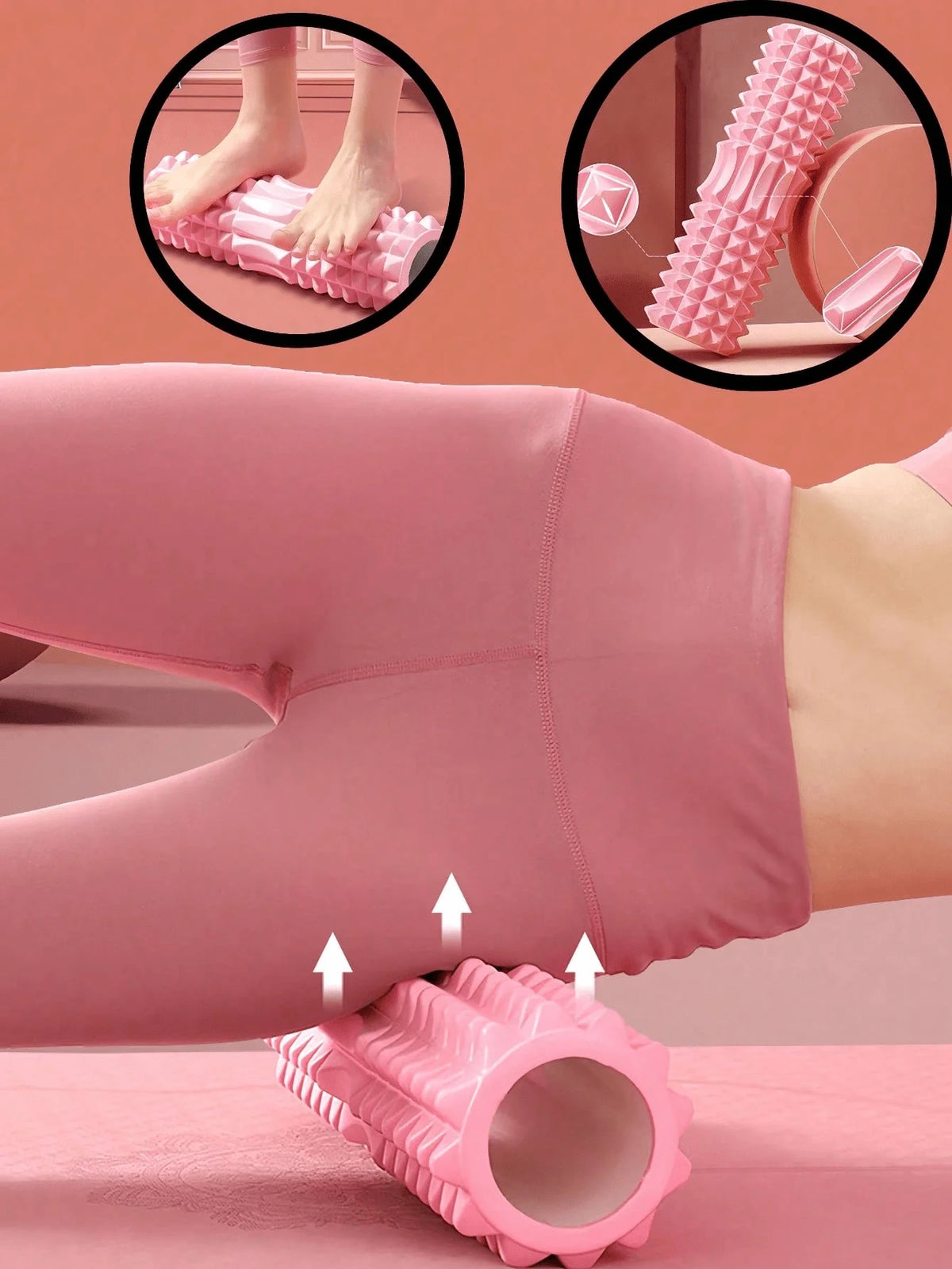 Textured Foam Yoga Massage Roller For Deep Tissue Muscle Relief