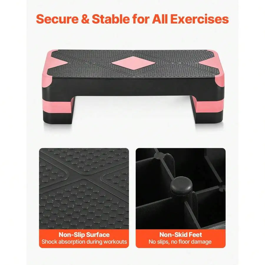 Aerobic Step Platform Height Adjustable Training Deck With Risers