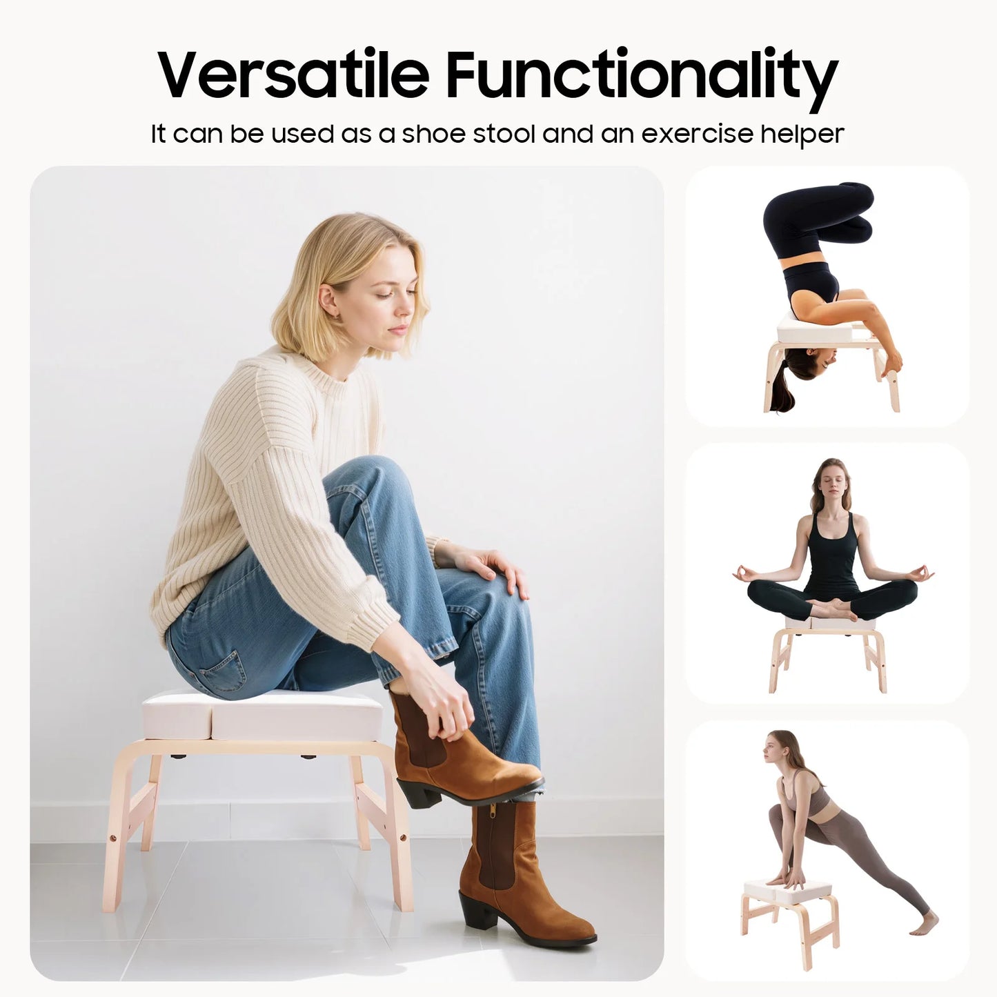 Yoga Headstand Bench Inversion Stool 440 Lbs Capacity Home Gym