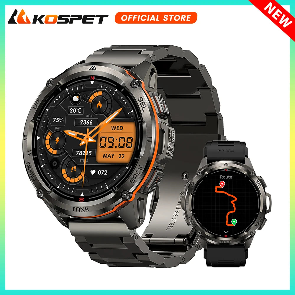 KOSPET TANK T3 Ultra GPS Rugged Fitness Smartwatch For Men