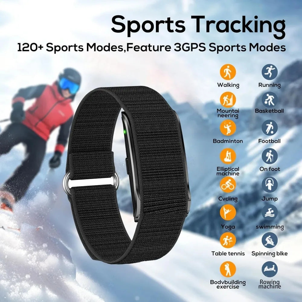 Activity Tracker Bracelet: SpO2, HR, BP, Sleep, Stress, Water-Resistant, Multi-Sport, Wearable Fitness Tracker w/ App