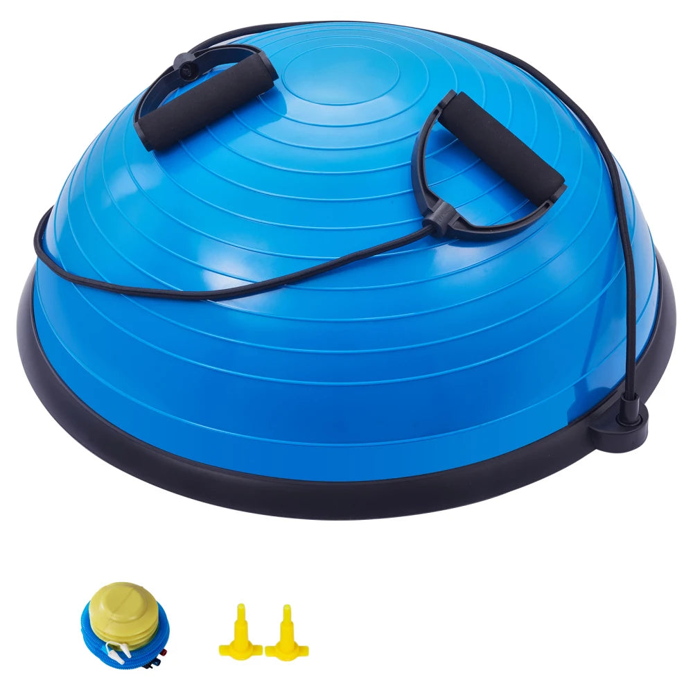 Half Exercise Ball Trainer With Resistance Bands For Body Workout