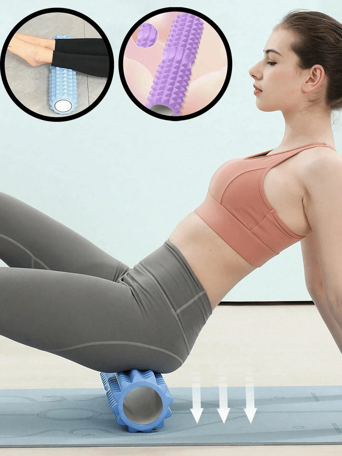 Textured Foam Yoga Massage Roller For Deep Tissue Muscle Relief