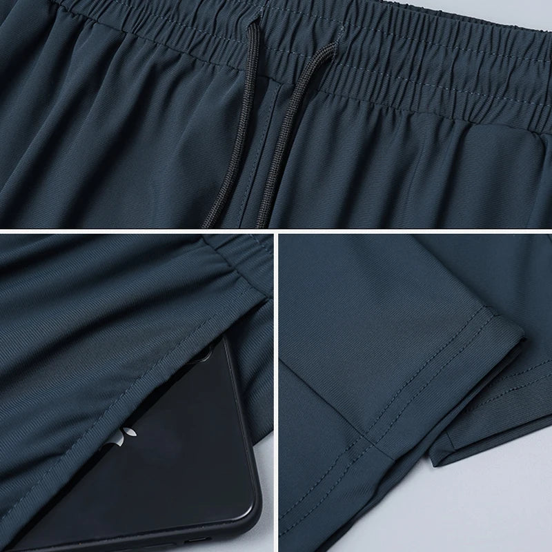Men Quick Dry Jogging Sweatpants Elastic Fitness Pants
