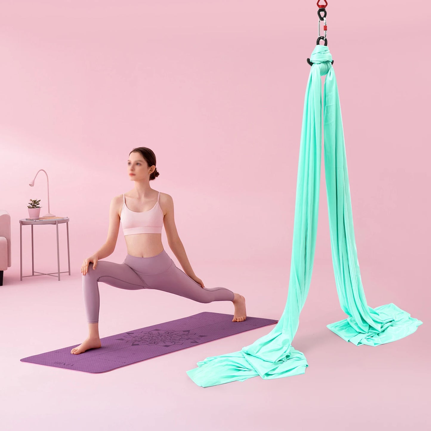 Aerial Yoga Hammock And Silk Ribbon For Dance Pilates Training