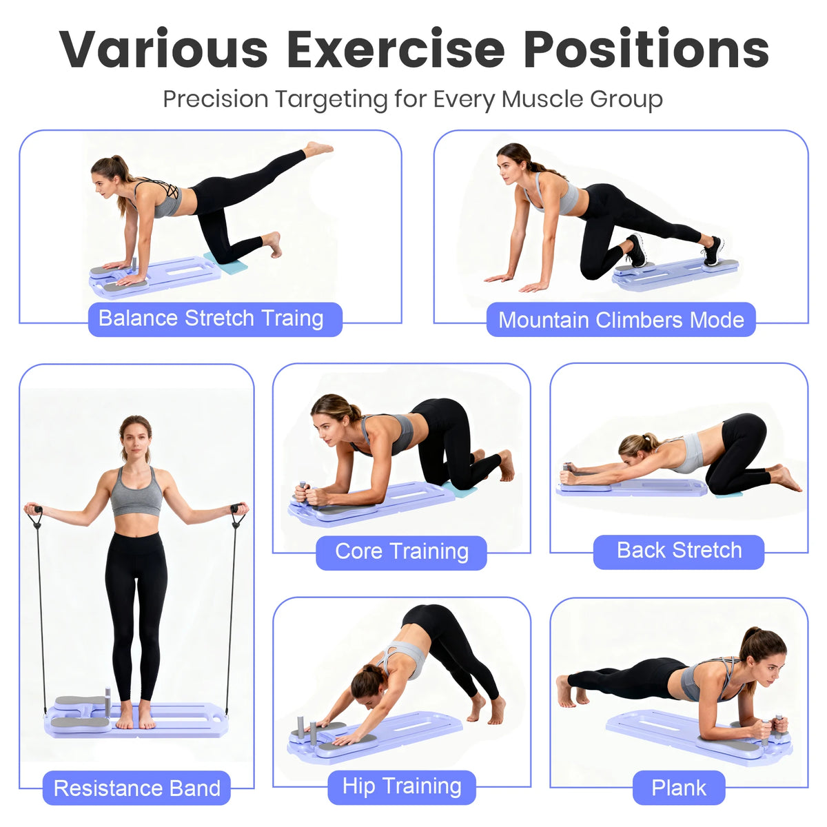 Foldable Pilates Abs Board Multifunctional Core Strength Trainer
