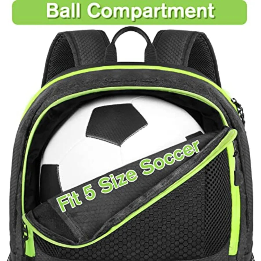 Soccer Backpack, with Ball Holder, Water resistant Sport Equipment Bags Fit Basketball Volleyball Football