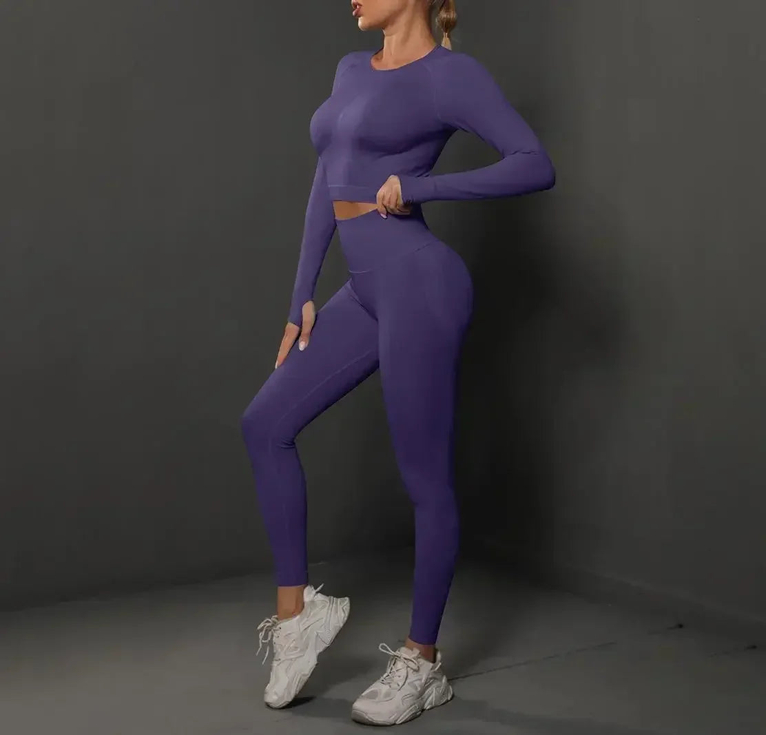 MIML Women's Seamless Yoga Set Two-Piece Fitness Suit