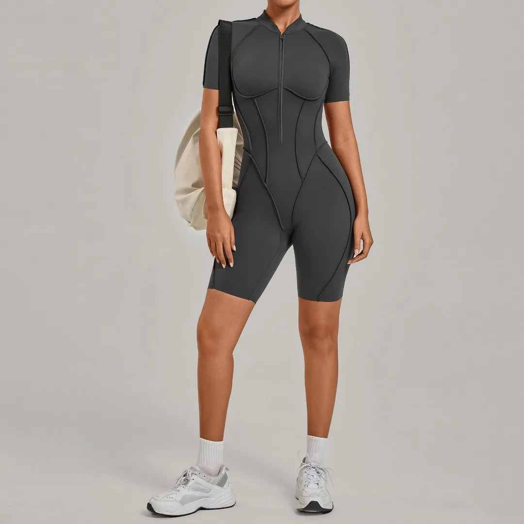 NANLUAN Women's Yoga Jumpsuit Half Zip Bodysuit for Workout