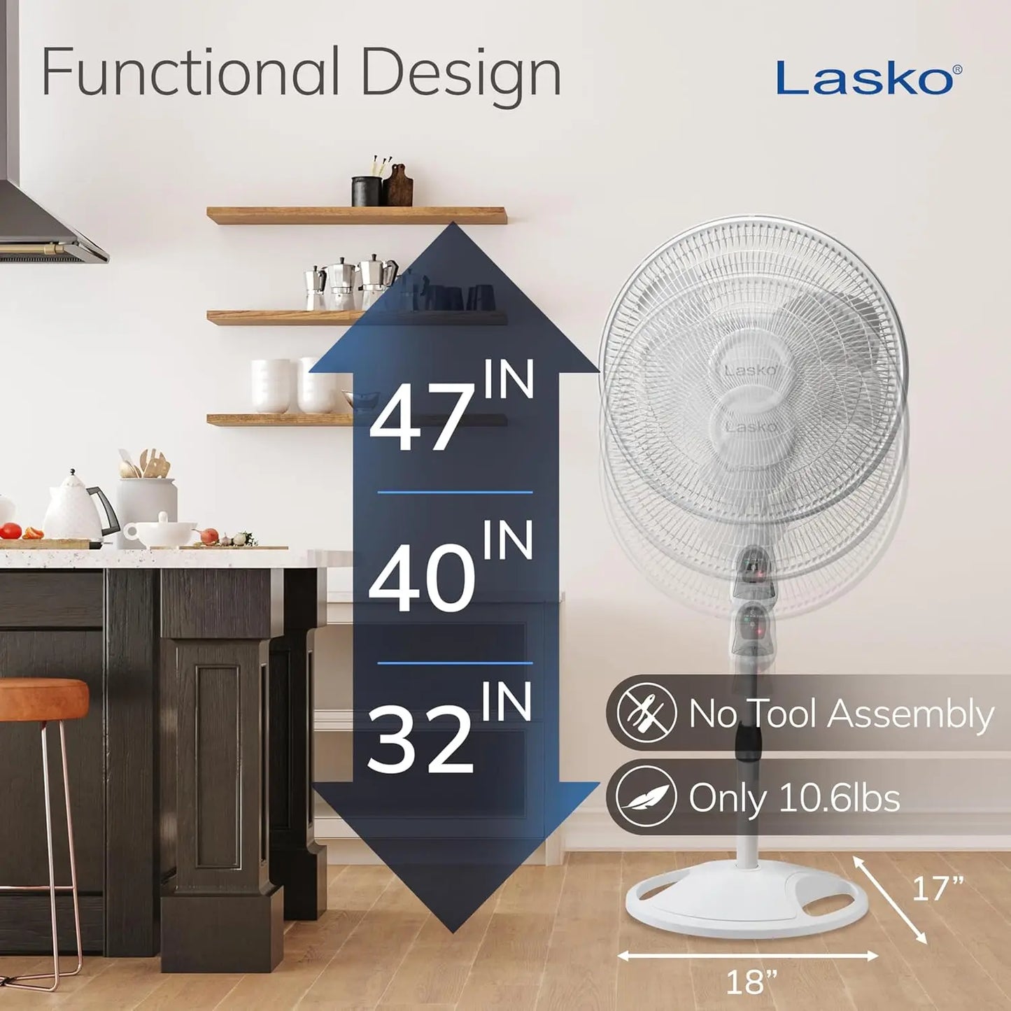Oscillating Pedestal Fan For Indoor Use In Living Room