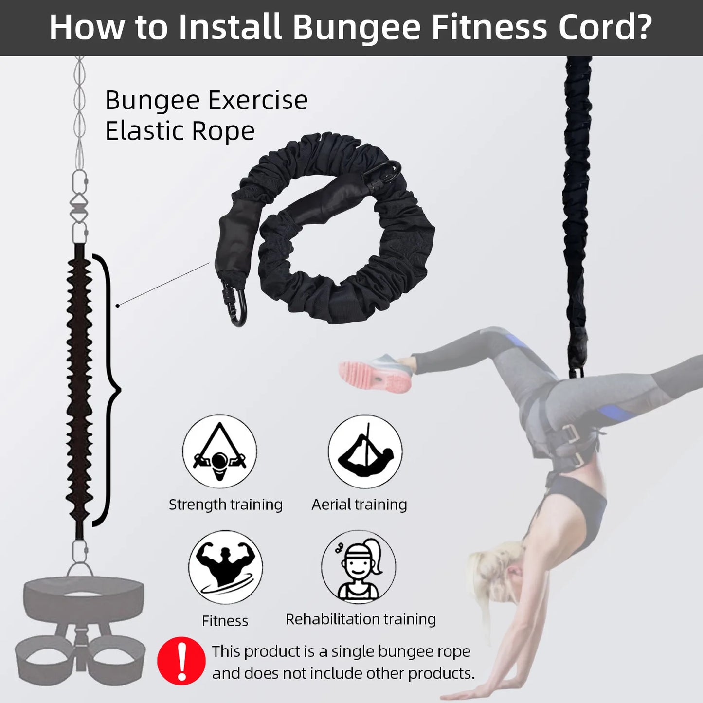 Prior Fitness Heavy Duty Bungee Resistance Training Cord
