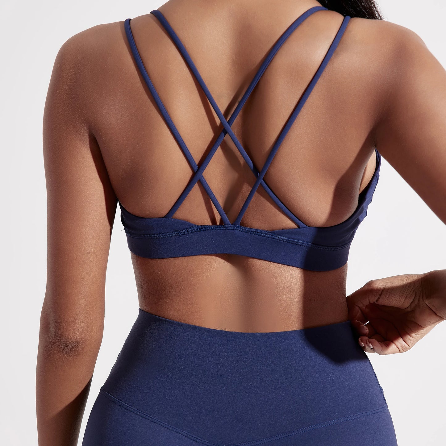 Cross Fitness Bra With Chest Pad Breathable Nylon Spandex