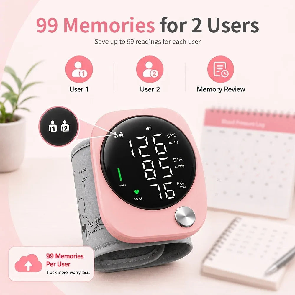 Jitesy Automatic Wrist Blood Pressure Monitor With Large LCD
