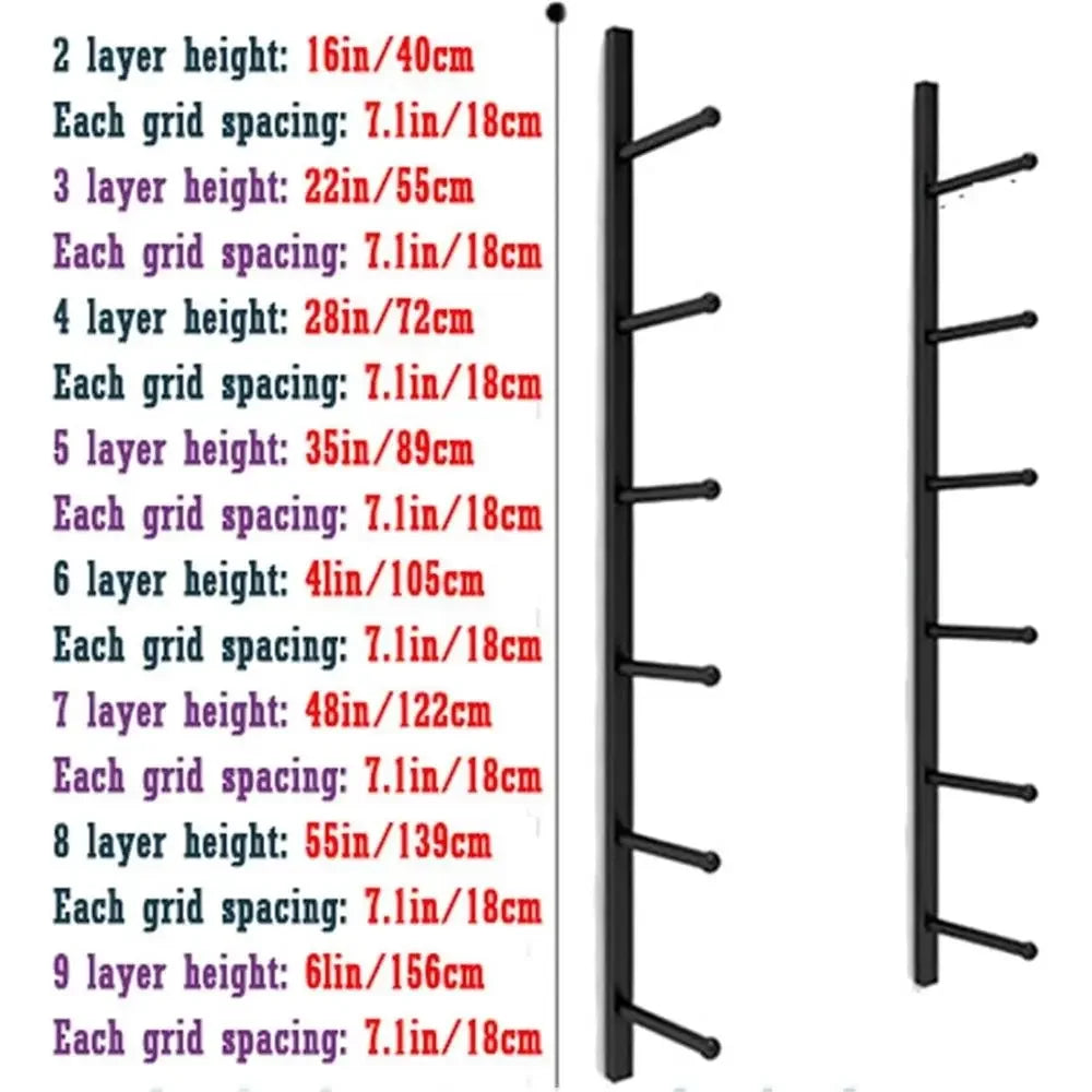 Lisanyj4102 Three Tier Wall Mounted Yoga Mat Storage Rack