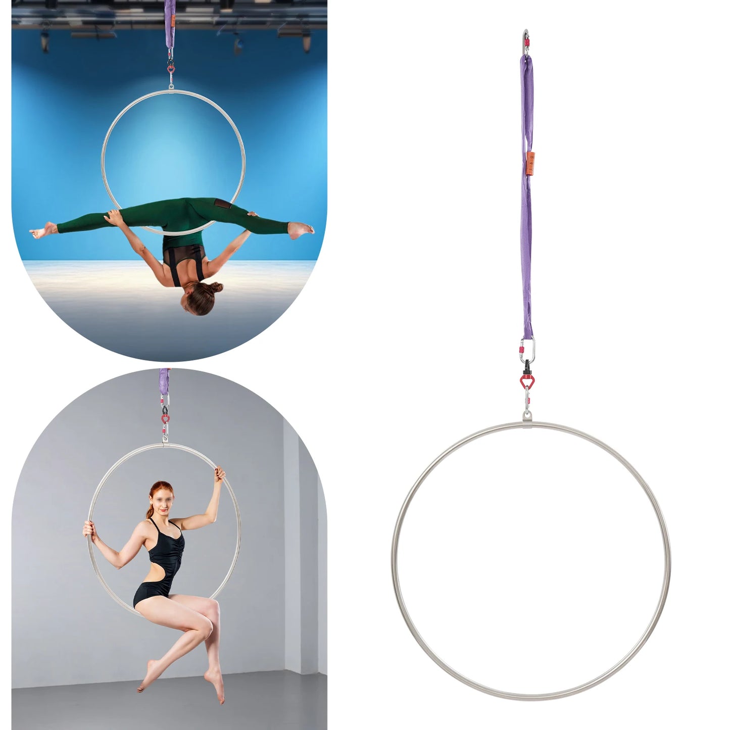 Stainless Steel Aerial Hoop With Sling For Yoga And Acrobatics