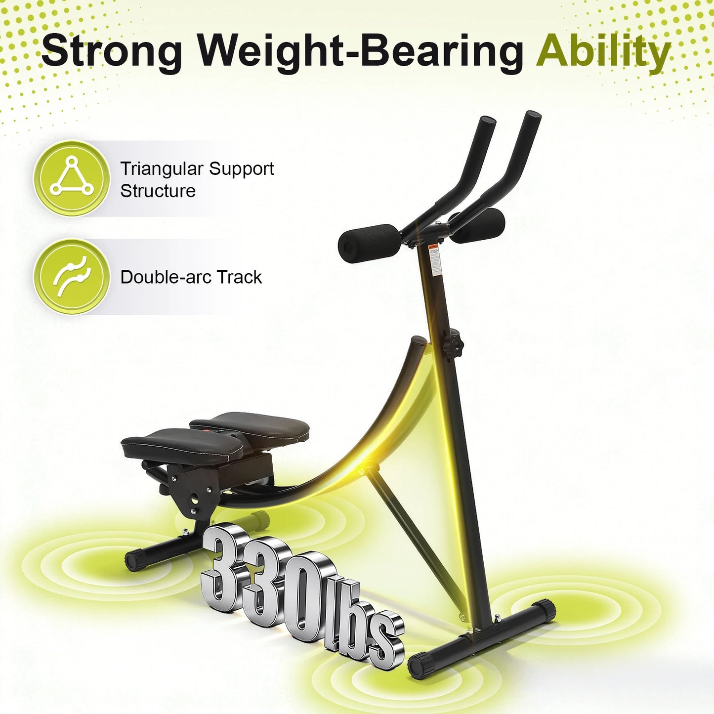 Ab Machine With LED Display, 330lbs Capacity, Foldable Home Gym