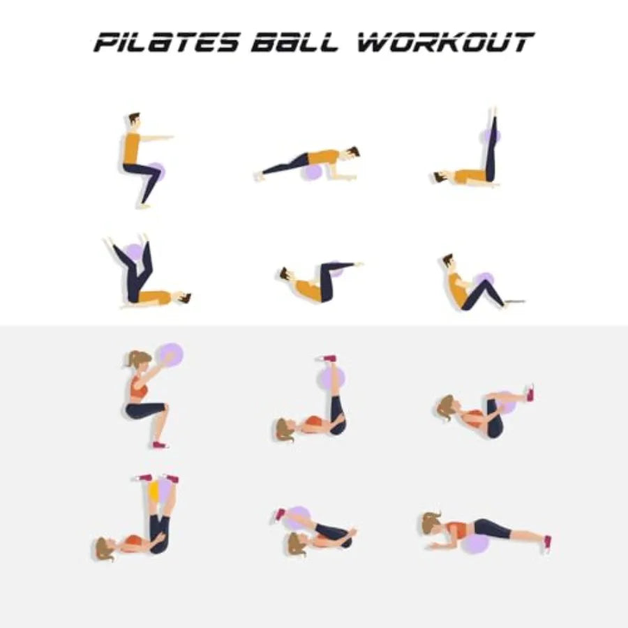 Soft Pilates Exercise Ball With Inflation Straw For Yoga Fitness
