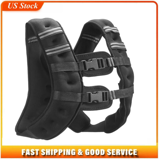Weighted Vest 16 Lbs Reflective Stripe Adjustable Buckle