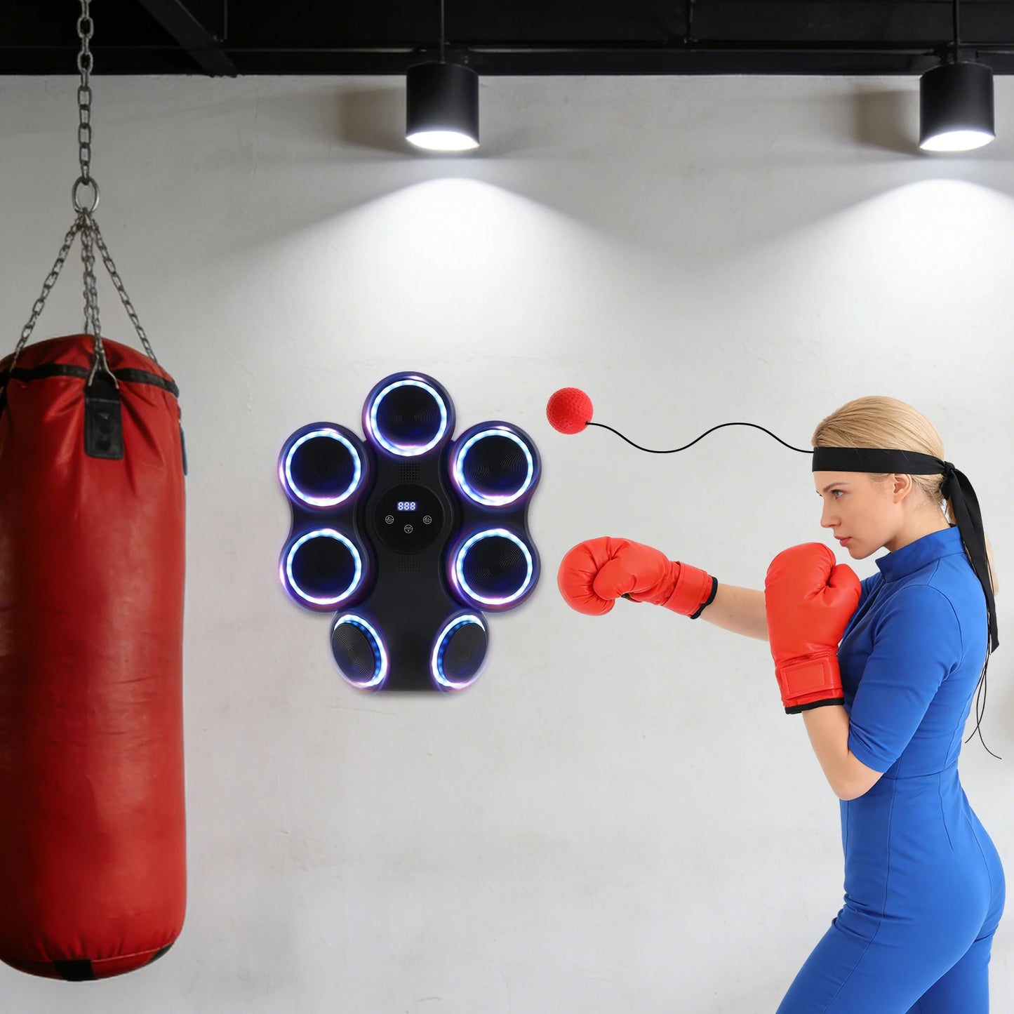 Interactive Boxing Trainer Wall Mounted Target With Lighting