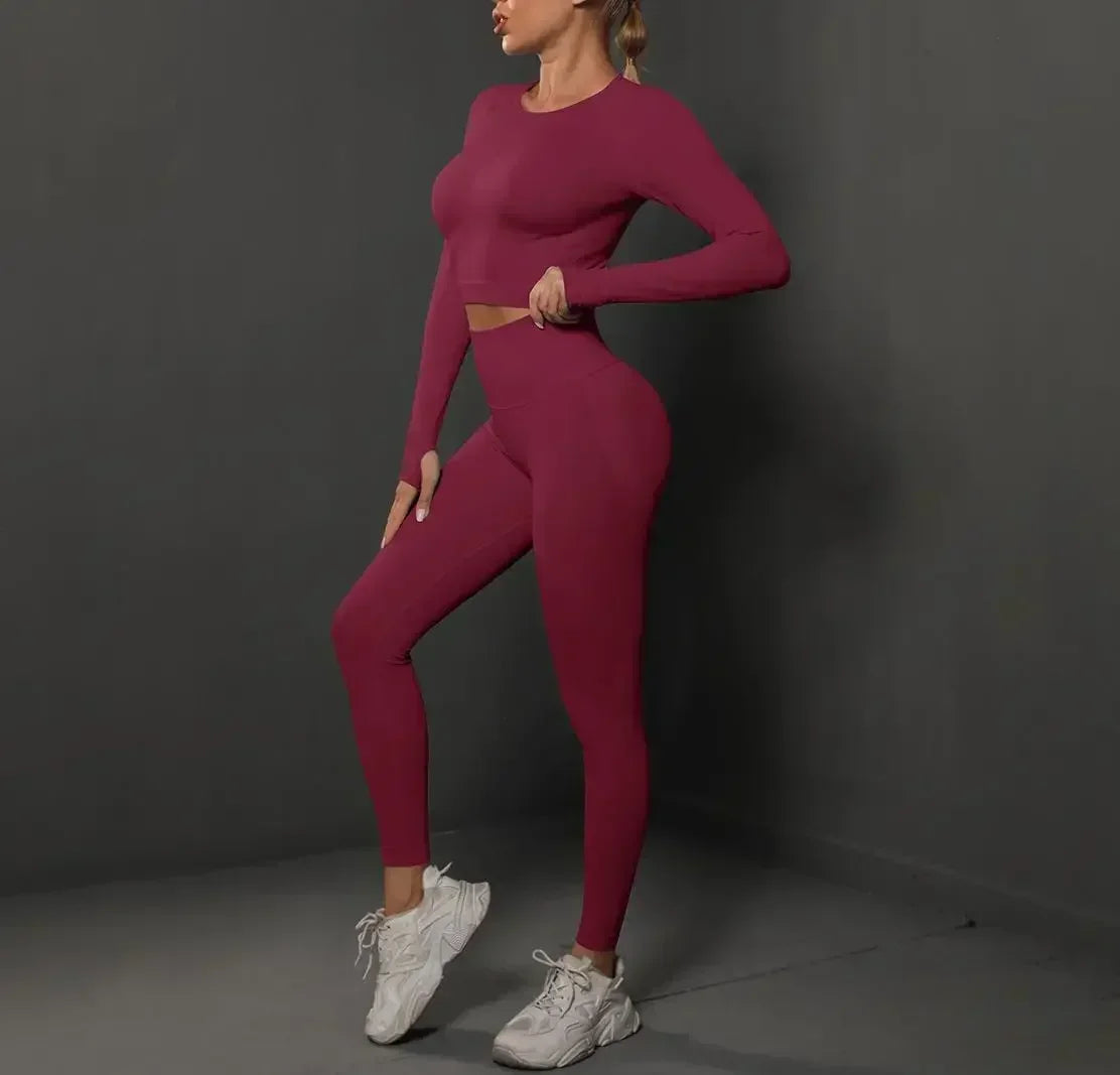 MIML Women's Seamless Yoga Set Two-Piece Fitness Suit