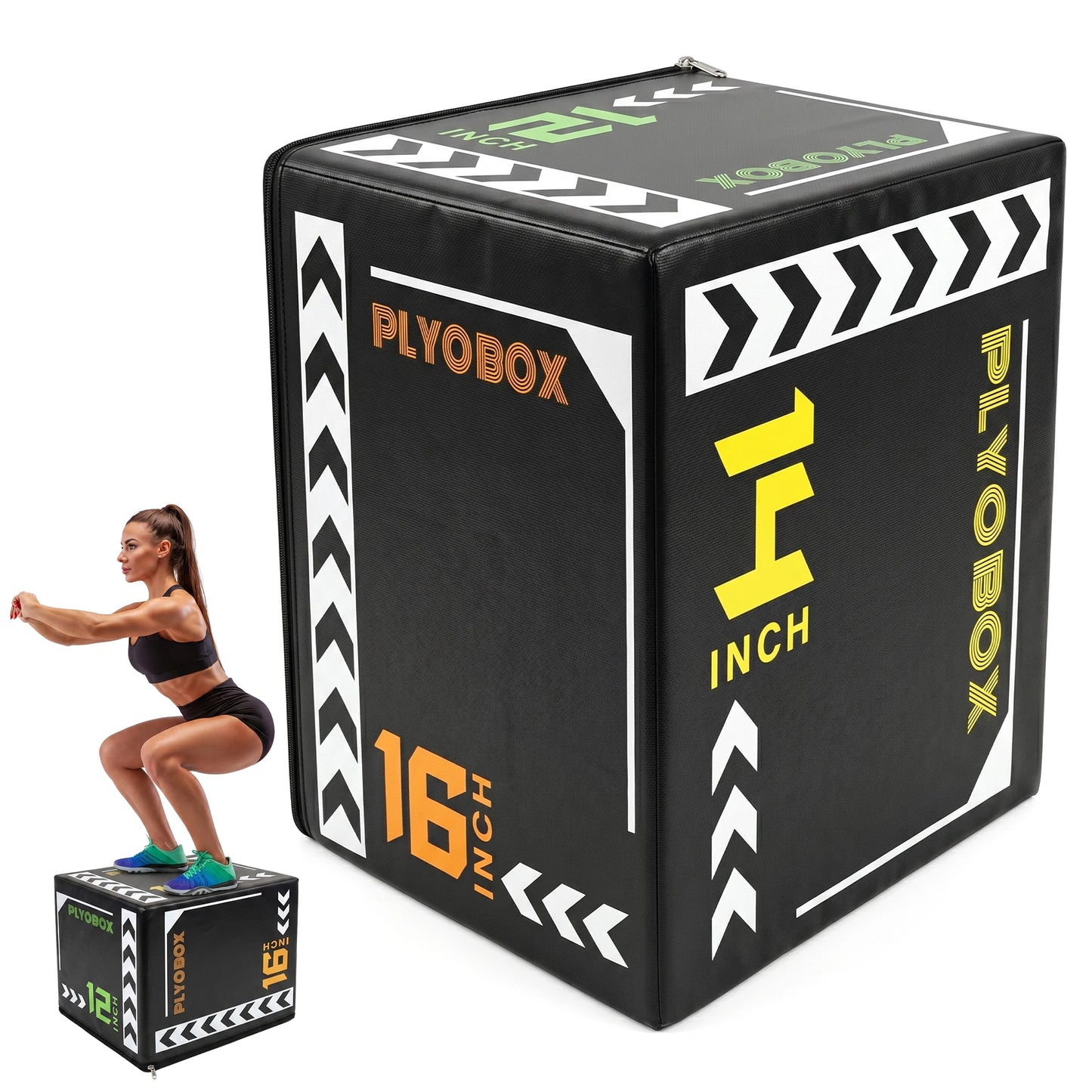 Three-In-One Foam Plyometric Jump Box With Multi-Height Adjustability