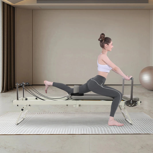 Foldable Pilates Reformer Machine For Home Fitness