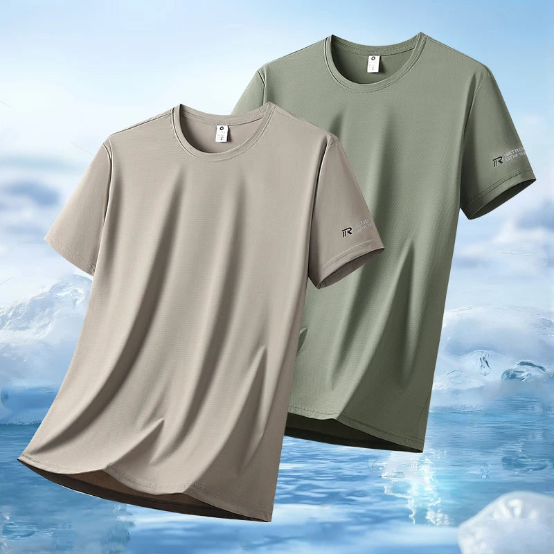 Unisex Quick Dry Ice Silk T Shirt Polyester Breathable Sports Top