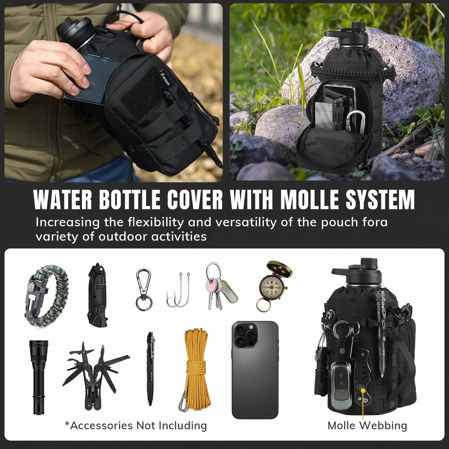 Stainless Steel Insulated Tactical Water Bottle Military Grade