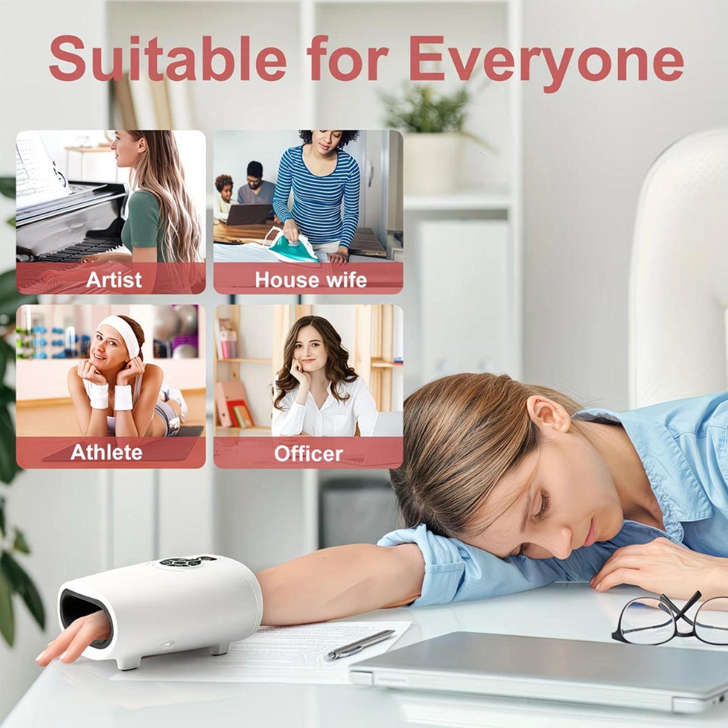 LINGTENG Hand Massager Cordless Heated Massage for Relaxation Home Office