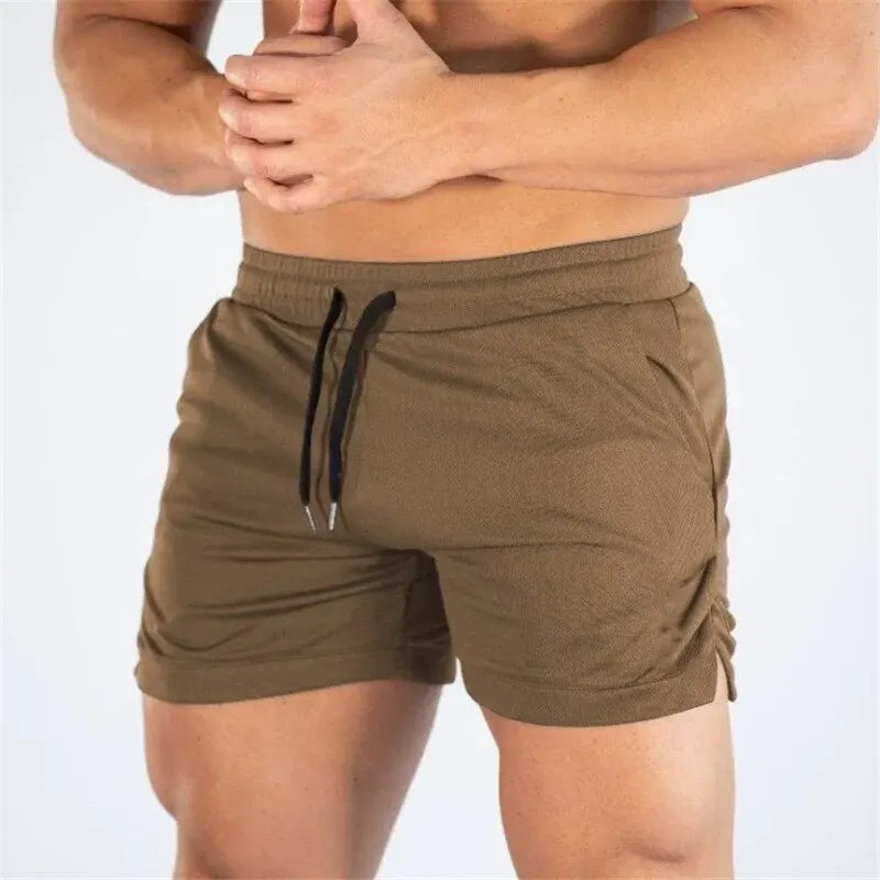 Casual Men Summer Fitness Shorts With Elastic Waist And Pockets