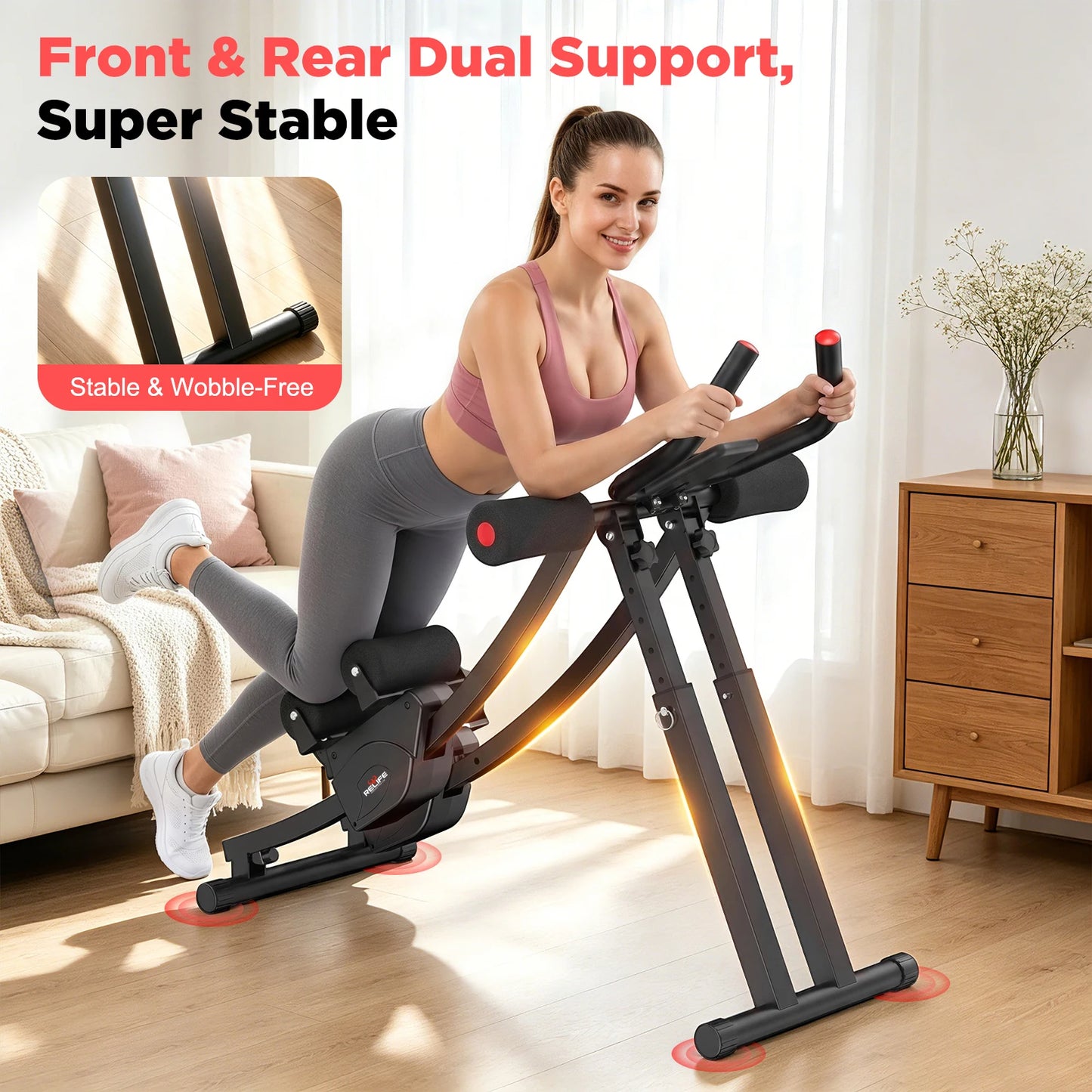Dual Split Track Ab Machine With Foldable Core Trainer
