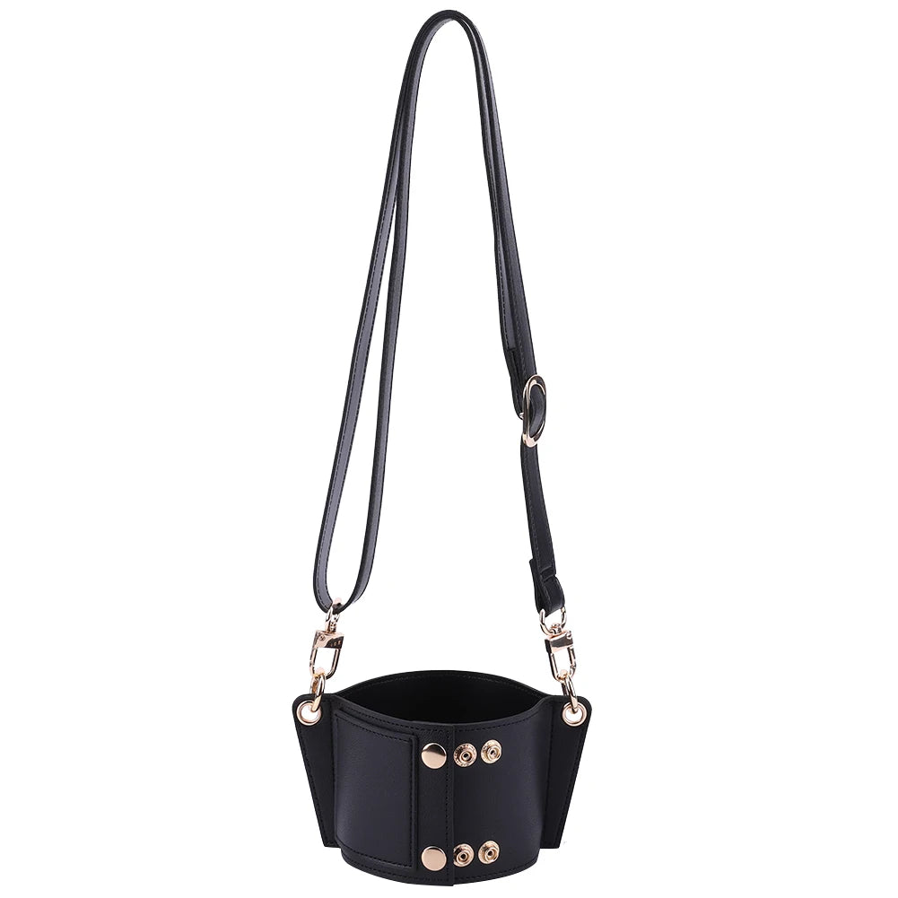 PU Leather Water Bottle Holder Sling With Adjustable Strap