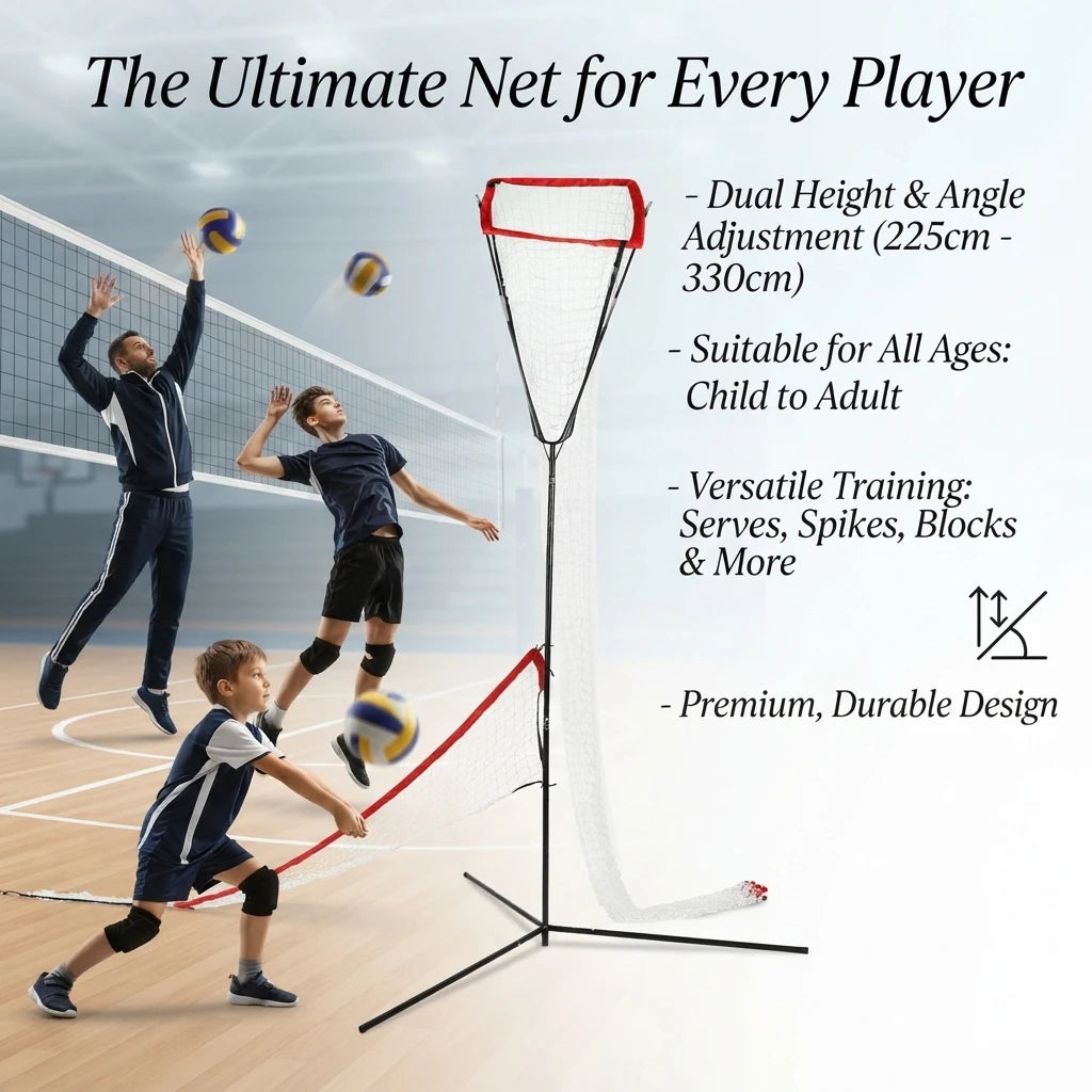Adjustable Portable Volleyball Training Net Frame With Flexible Angles
