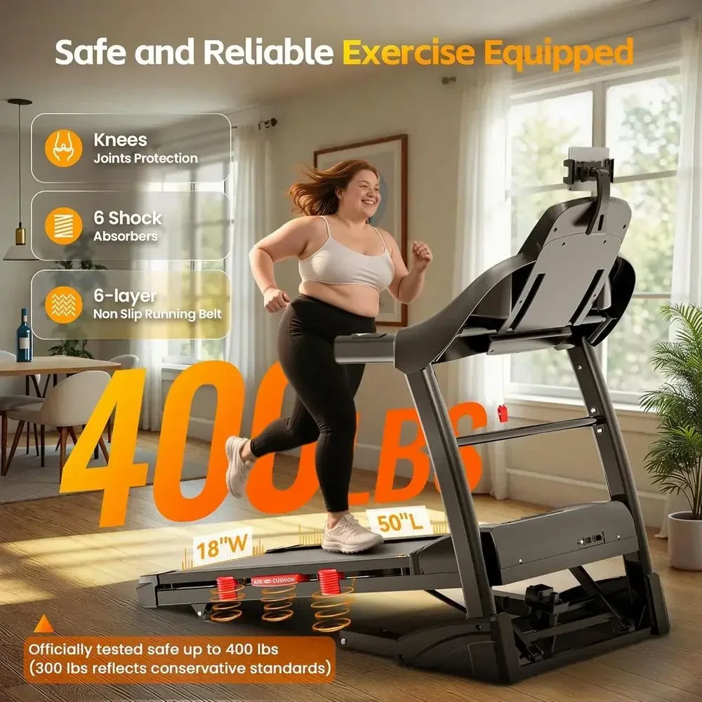 Foldable Home Treadmill With 5.0HP Motor And Smart App Control