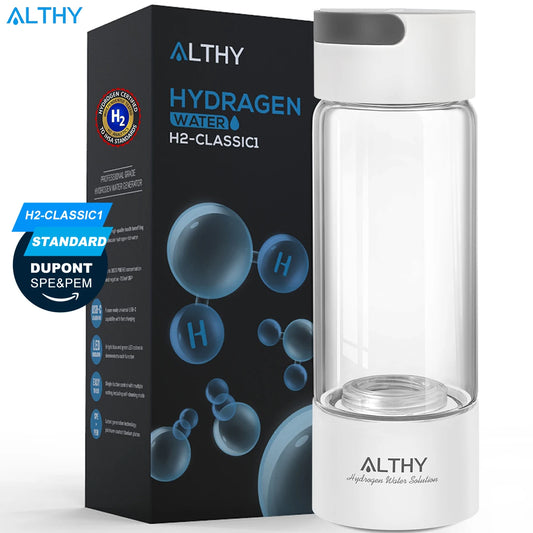 ALTHY Hydrogen Rich Water Generator Glass Bottle Ionizer