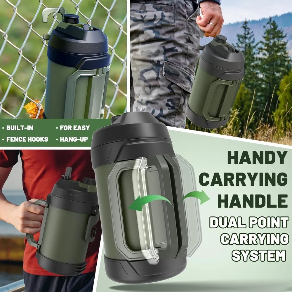 Triple Wall Vacuum Insulated Stainless Steel Water Bottle Keeps Cold 48 Hours
