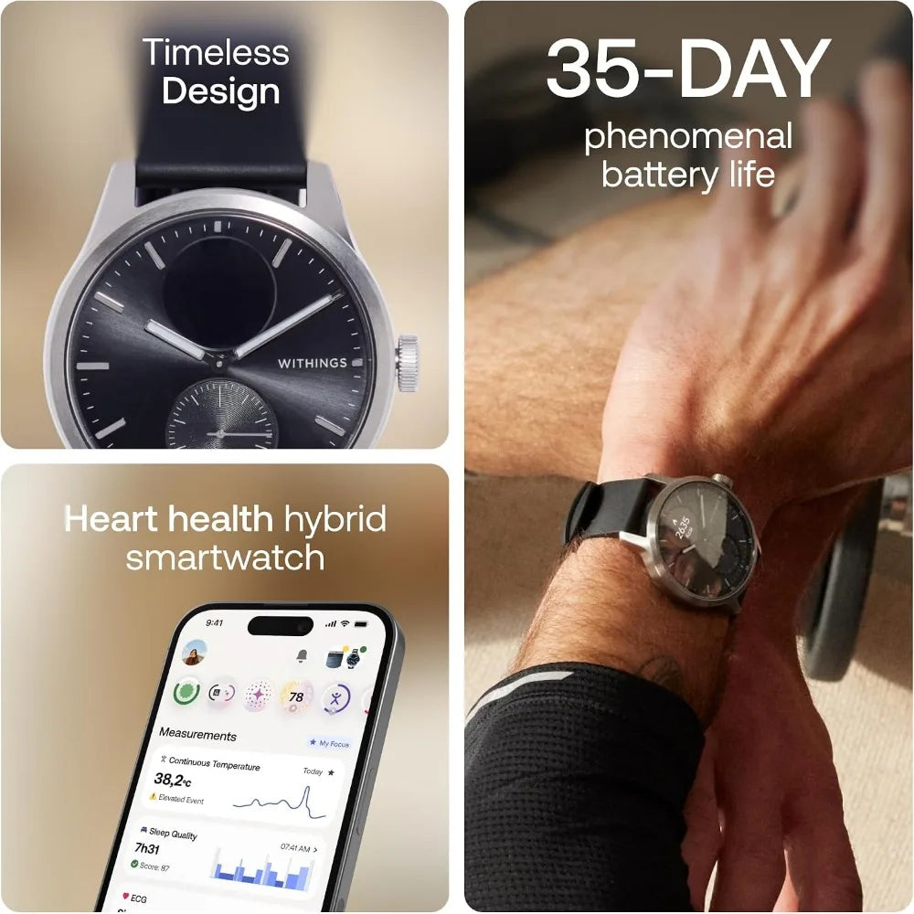 Hybrid Smartwatch With GPS Fitness Tracking And Sleep Monitoring 30 Day Battery