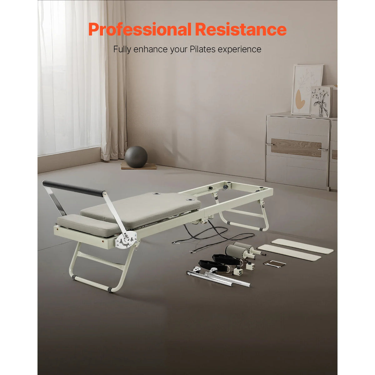 SucceBuy Foldable Pilates Reformer Machine For Home Workouts