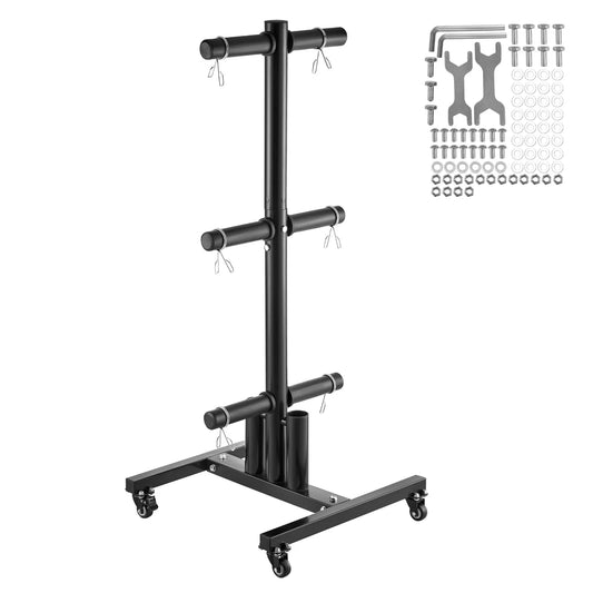 Weight Plate Rack With Wheels 1000 LB Capacity Home Gym