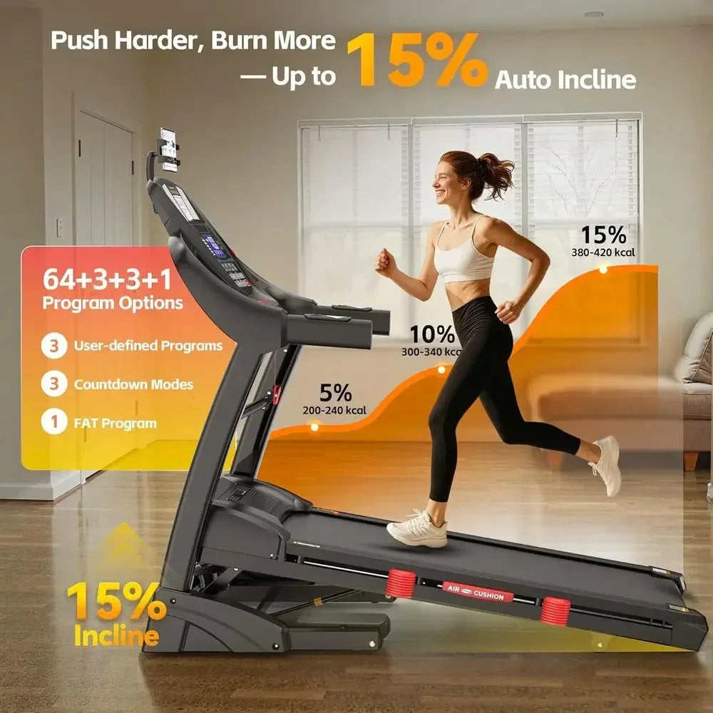 Foldable Home Treadmill With 5.0HP Motor And Smart App Control