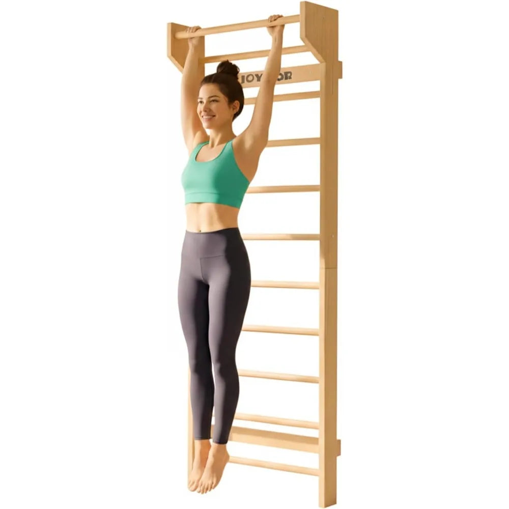 Joymor Wall Mounted Swedish Ladder For Fitness And Balance